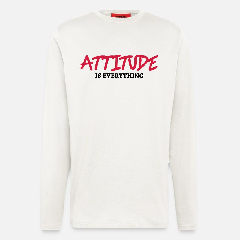 Attitude is everything - Manches longues bio décontracté fabriqué en UE - OFF WHITE
