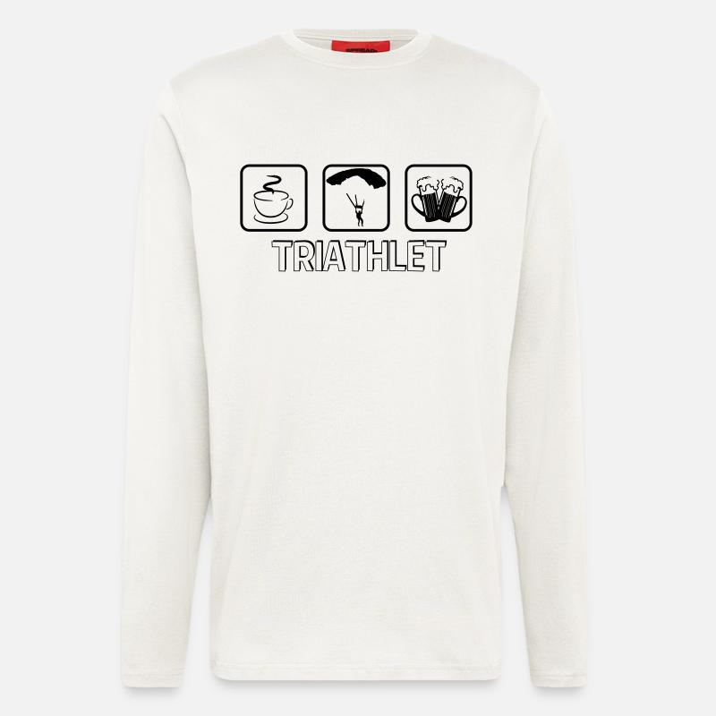 Triathlete paragliding - Longsleeve - made by SPREAD  - OFF WHITE