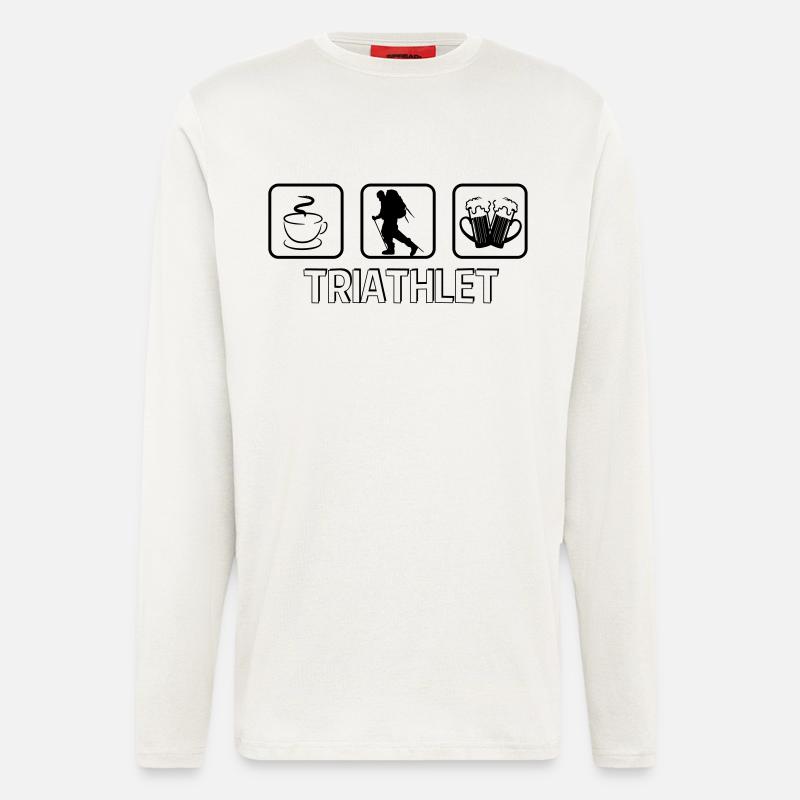 Triathlet Berg Wandern - Langarmshirt - made by SPREAD  - OFF WHITE
