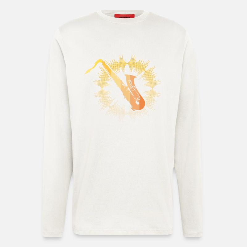 Saxophone Saxophone player - Longsleeve - made by SPREAD  - OFF WHITE
