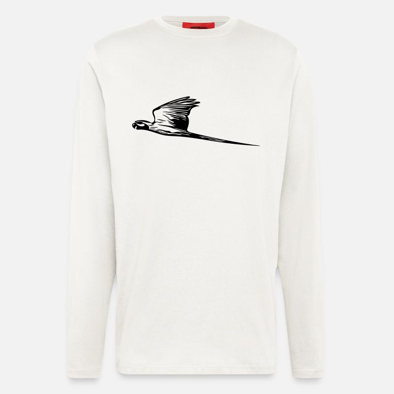 Parrot in express flight - Longsleeve - made by SPREAD  - OFF WHITE