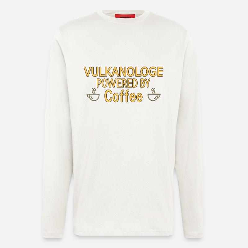 Volcanologist Powered By Coffee Volcanology - Longsleeve - made by SPREAD  - OFF WHITE