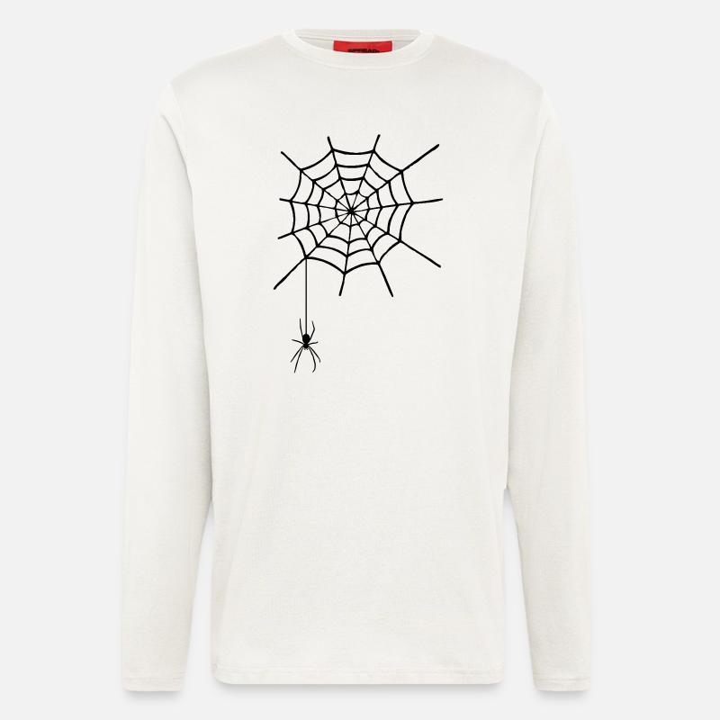 Spinnennetz mit Spinne - Langarmshirt - made by SPREAD - OFF WHITE