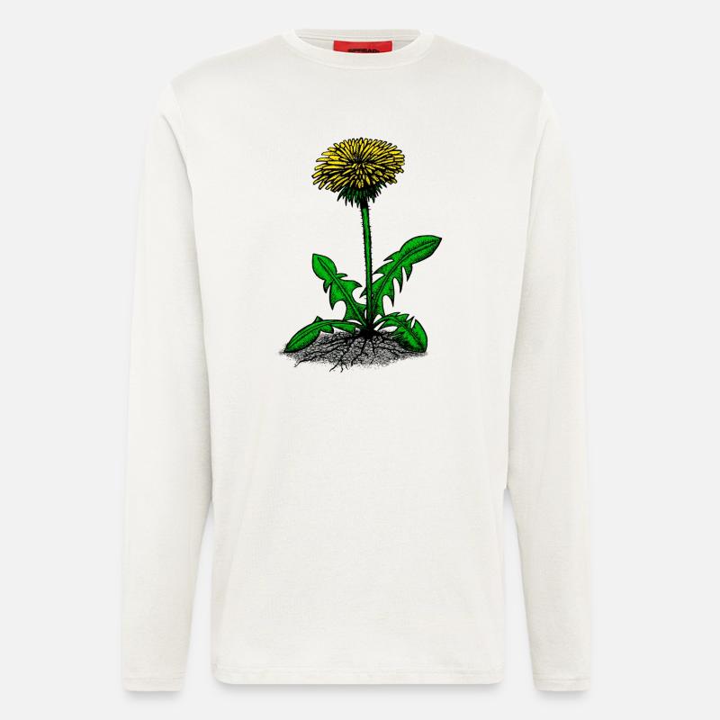 Löwenzahn Illustration - Langarmshirt - made by SPREAD  - OFF WHITE
