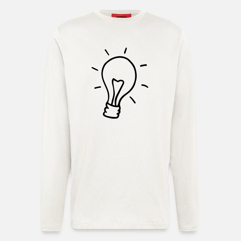 Glühbirne,hell,Lampe,Glühlampe,Birne, - Langarmshirt - made by SPREAD  - OFF WHITE