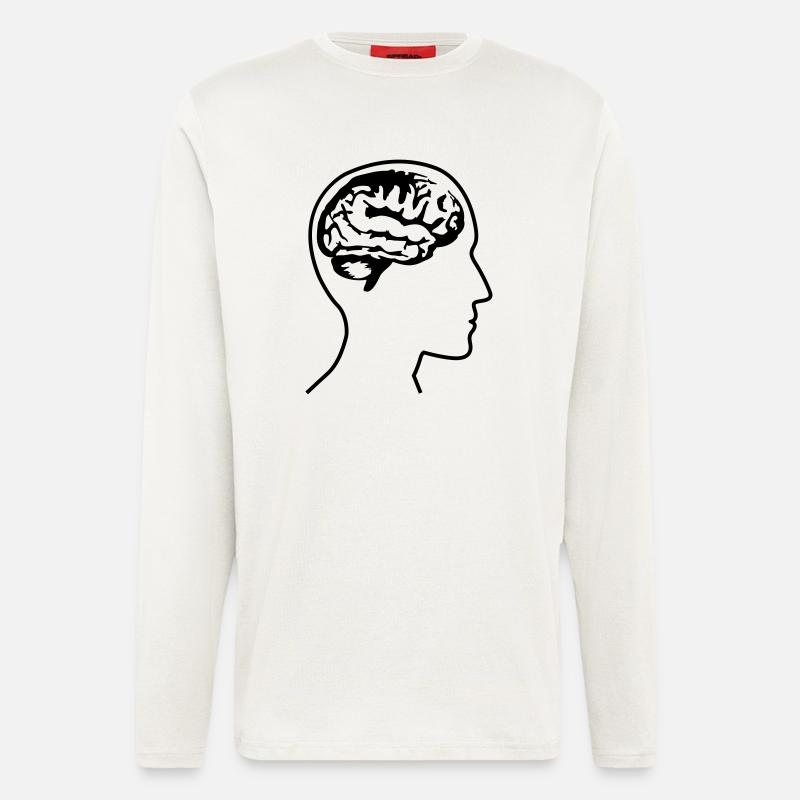 brain_head___f1 - Langarmshirt - made by SPREAD  - OFF WHITE