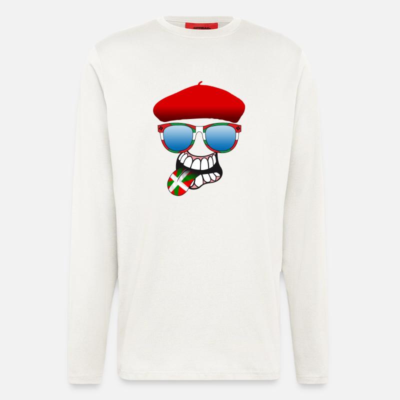 Baskische smiley 6 - Langarmshirt - made by SPREAD  - OFF WHITE