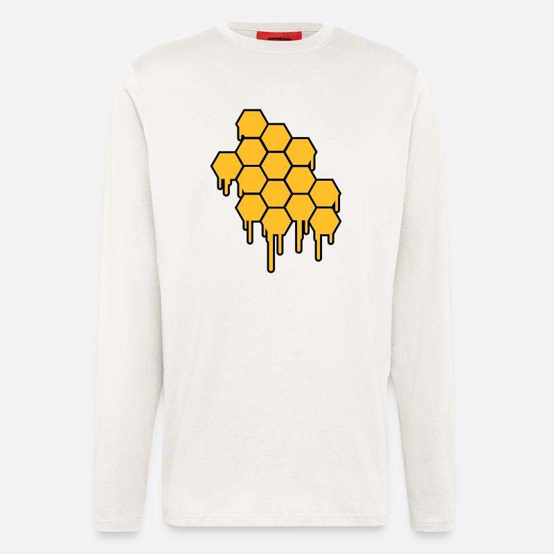 Honeycombs Pattern - Longsleeve - made by SPREAD  - OFF WHITE