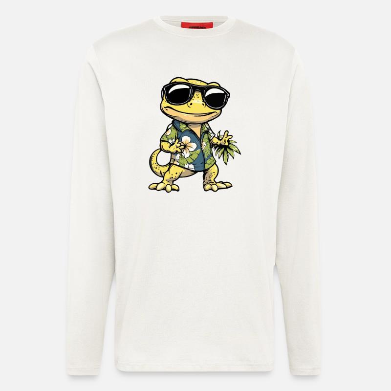 Lizard Comic Cool Summer - Longsleeve - made by SPREAD  - OFF WHITE