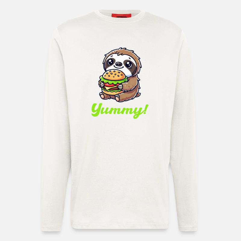 faultier burger 1 - Langarmshirt - made by SPREAD  - OFF WHITE