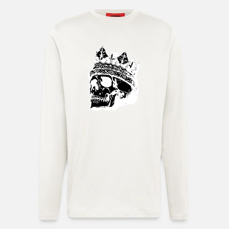 Totenkopf mit Krone - Langarmshirt - made by SPREAD  - OFF WHITE