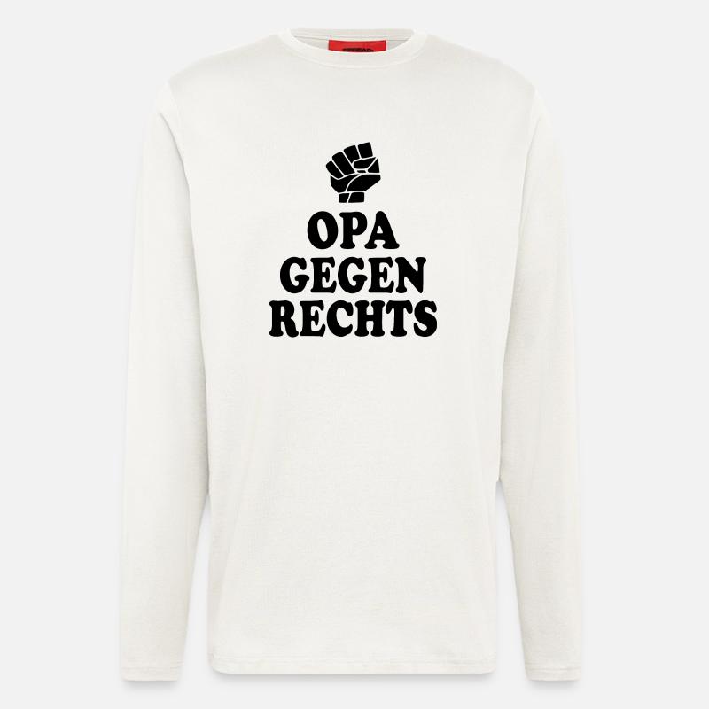 Opas gegen rechts - Langarmshirt - made by SPREAD  - OFF WHITE