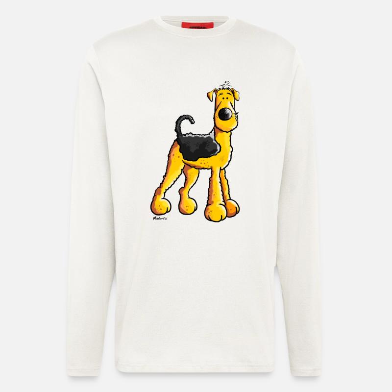 Süßer Airedale Terrier - Langarmshirt - made by SPREAD - OFF WHITE