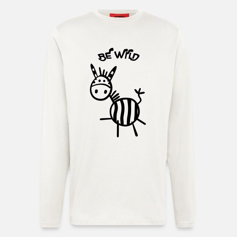 Be Wild Zebra - Langarmshirt - made by SPREAD  - OFF WHITE