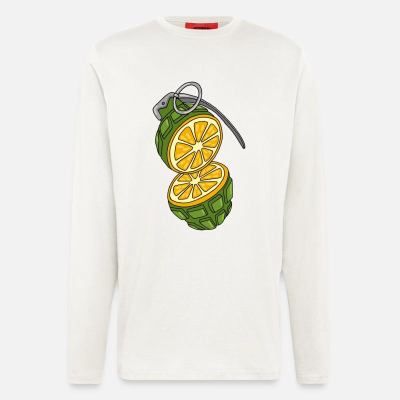 Die Granate ist eine Orange. - Langarmshirt - made by SPREAD  - OFF WHITE