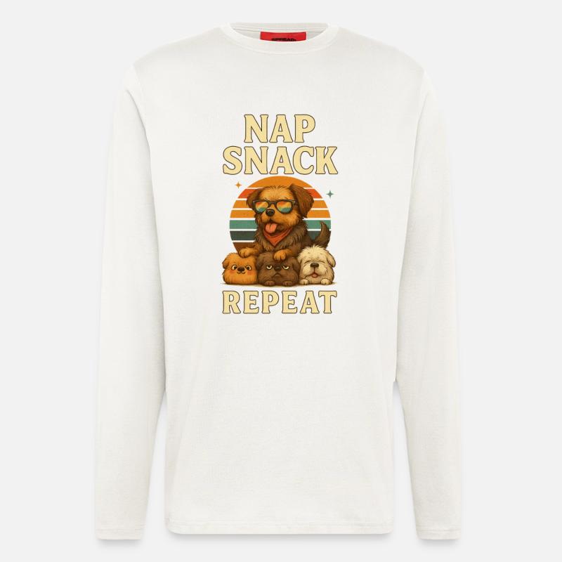 Nap Snack Repeat: Hunde Sunset - Langarmshirt - made by SPREAD  - OFF WHITE