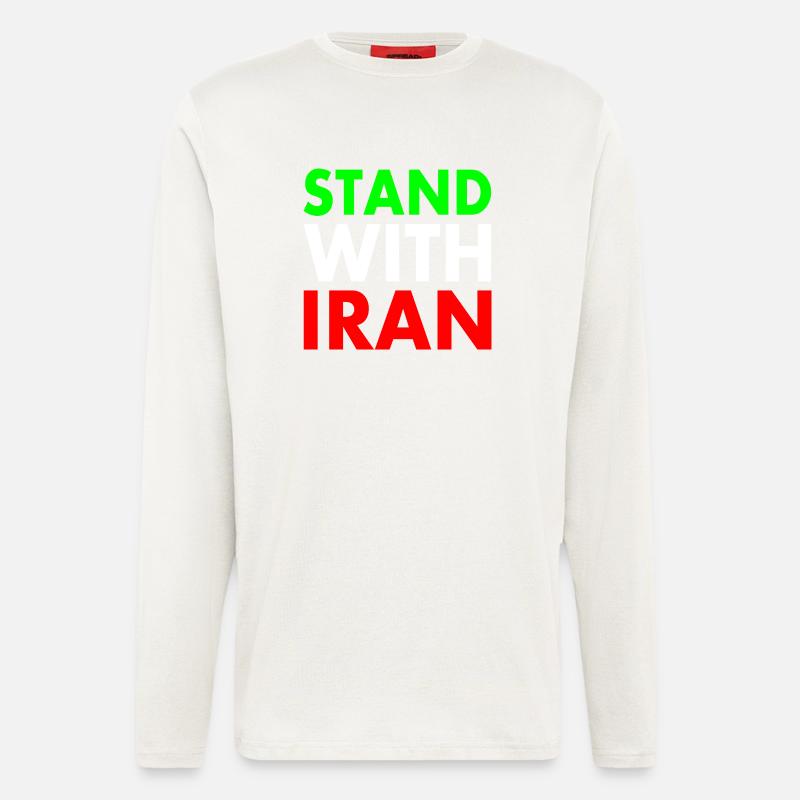 Stand with iran - Langarmshirt - made by SPREAD  - OFF WHITE