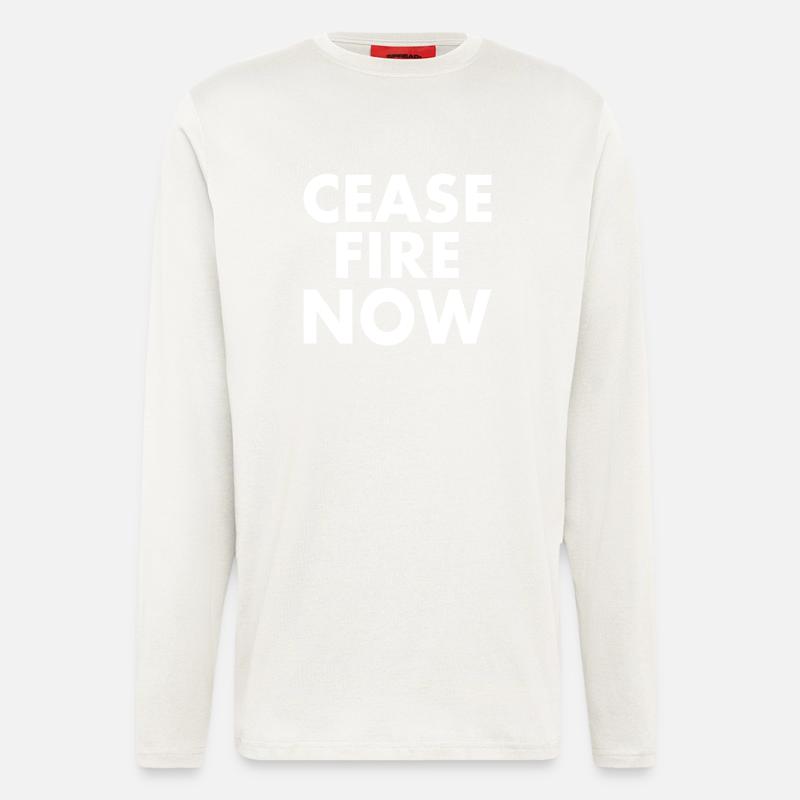 Ceasefire now - Langarmshirt - made by SPREAD - OFF WHITE