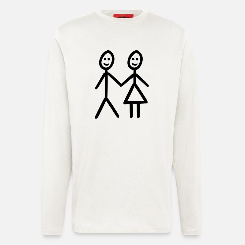 Strichmännchen - Langarmshirt - made by SPREAD  - OFF WHITE