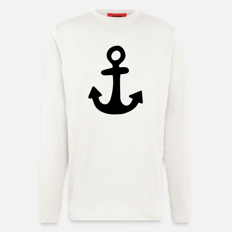 Anker,Schiffsanker,Seemann,Schiff,Boot,Seefahrt, - Langarmshirt - made by SPREAD  - OFF WHITE