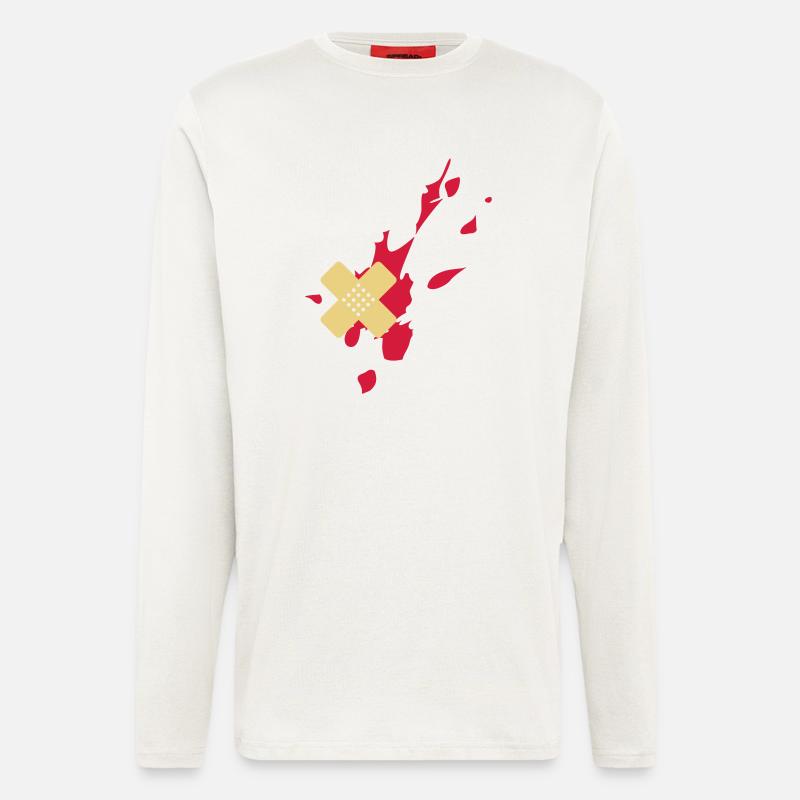 Pflaster Blutspritzer 2c - Langarmshirt - made by SPREAD  - OFF WHITE