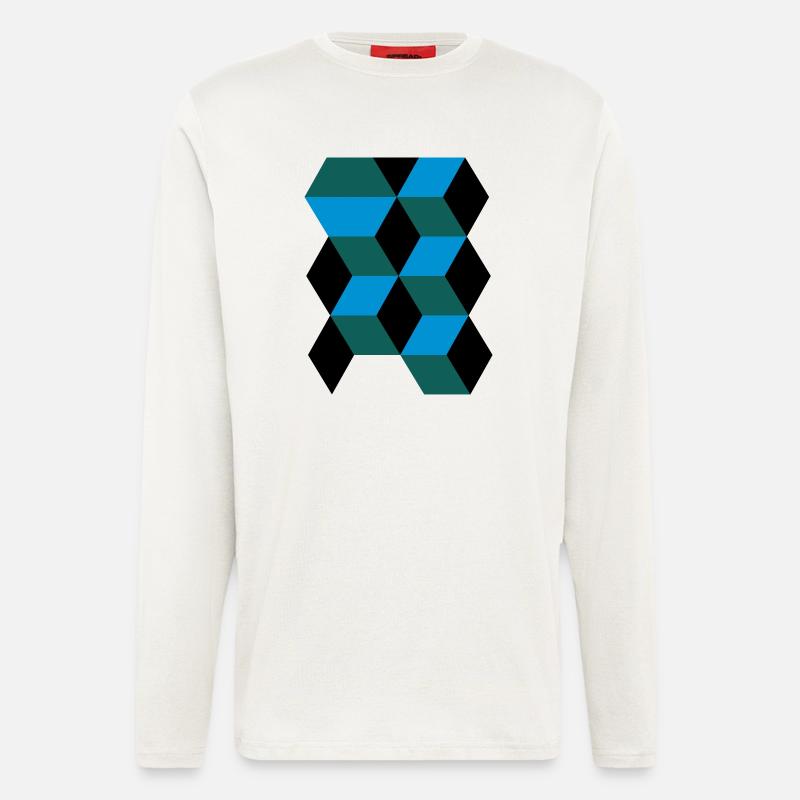 3D Muster Cubes - Langarmshirt - made by SPREAD  - OFF WHITE