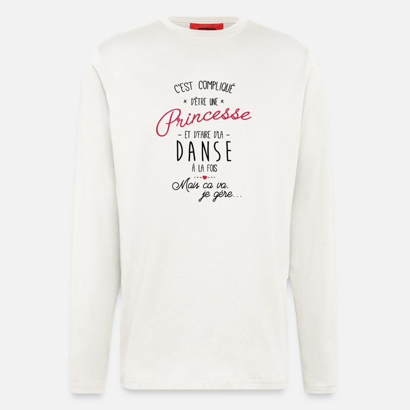 princesse et Danse - Manches longues bio décontracté fabriqué en UE - OFF WHITE