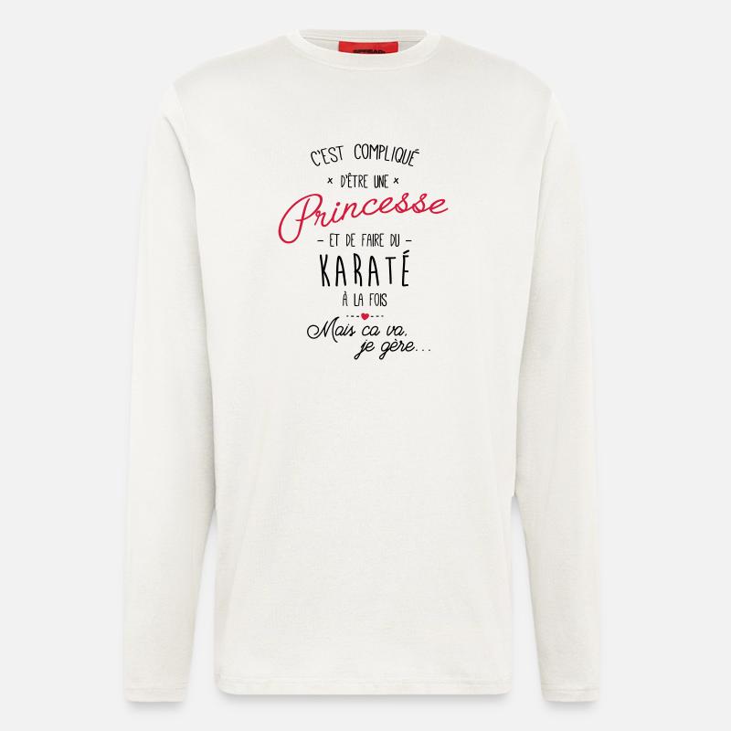 princesse et Karaté - Manches longues bio décontracté fabriqué en UE - OFF WHITE