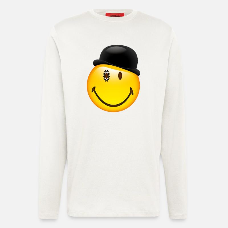 Smiley Glossy Bowler Hat - Langarmshirt - made by SPREAD  - OFF WHITE