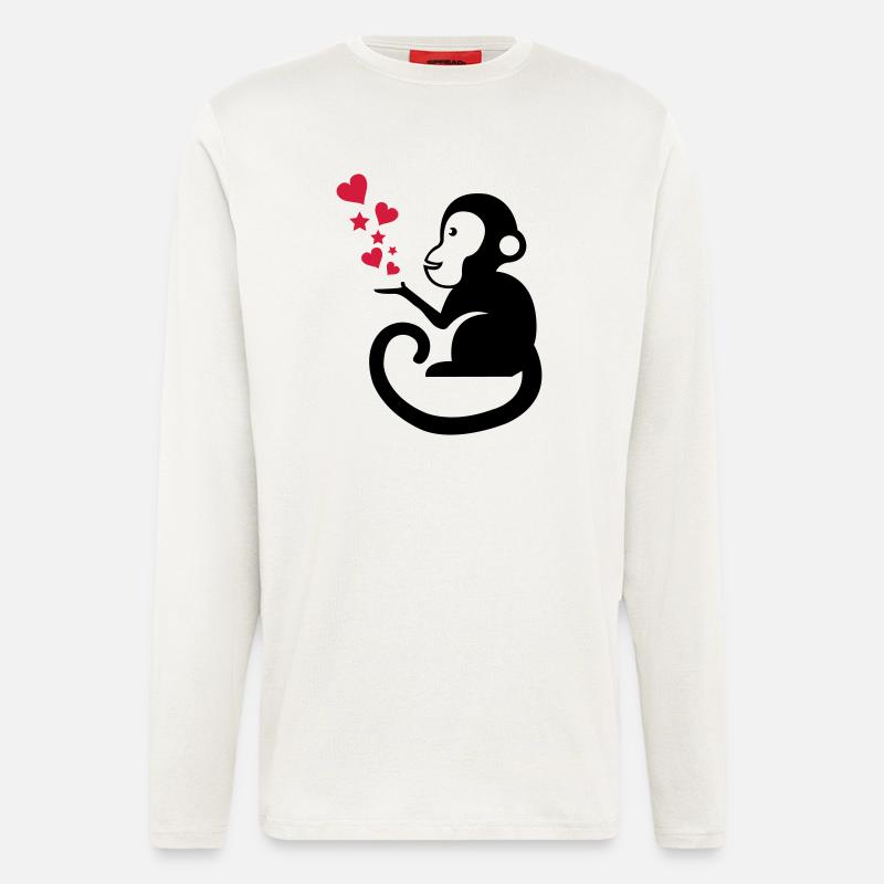 monkey_in_love_01 - Langarmshirt - made by SPREAD  - OFF WHITE