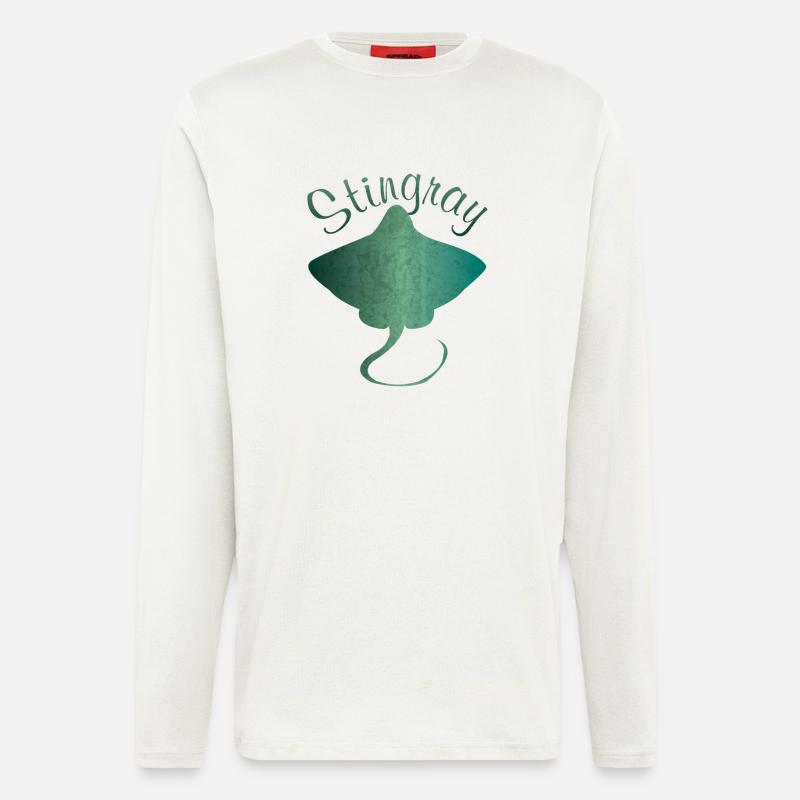 Rochen Stechrochen Stachelrochen Geschenk - Langarmshirt - made by SPREAD - OFF WHITE