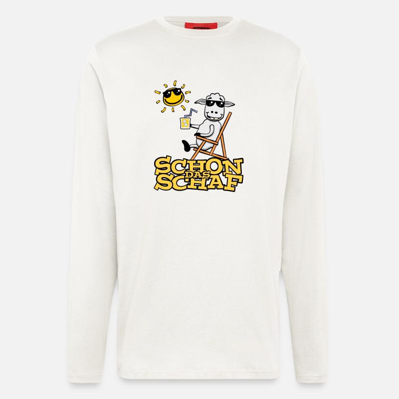 Lustiges Schaf (mit Text) - Langarmshirt - made by SPREAD  - OFF WHITE