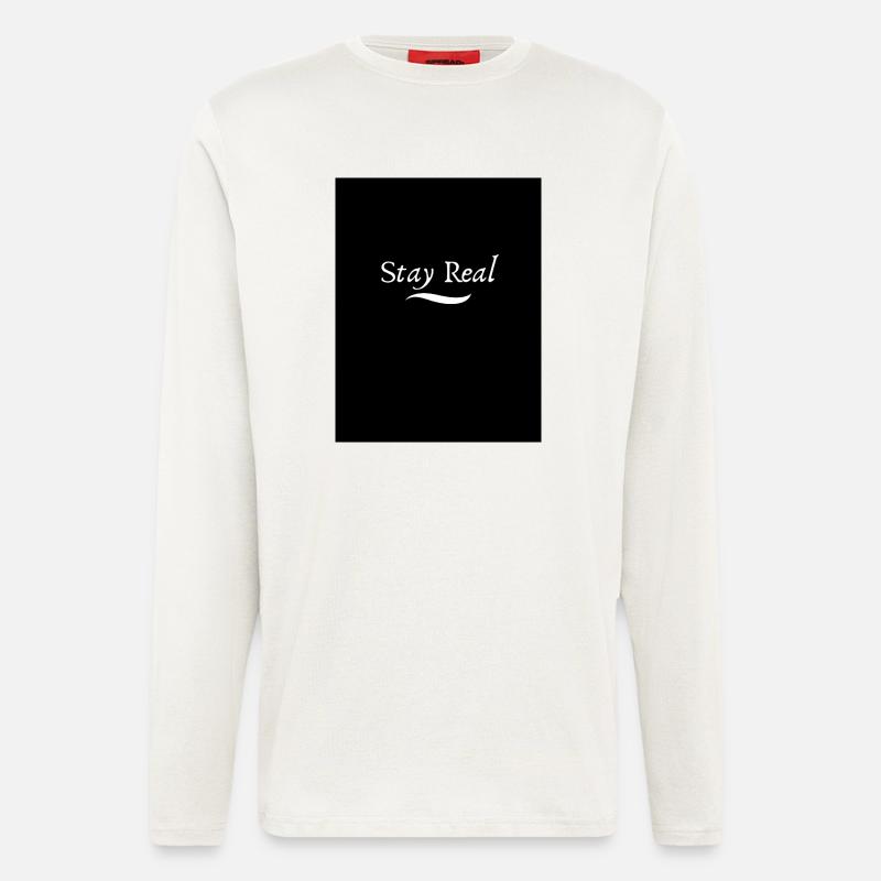 Bleib echt Motivationsbotschaft - Langarmshirt - made by SPREAD  - OFF WHITE