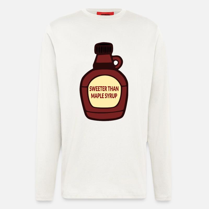Complément sucré au sirop d’érable - Manches longues bio décontracté fabriqué en UE - OFF WHITE