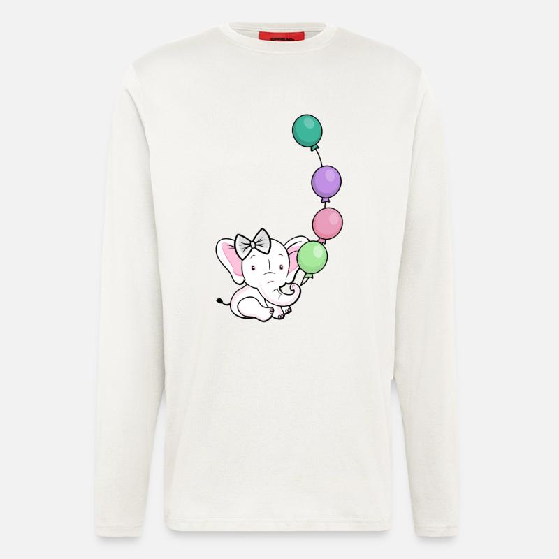 Ballonelefant mit Bogen - Langarmshirt - made by SPREAD - OFF WHITE