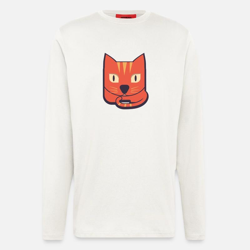 Comic Katze - Langarmshirt - made by SPREAD  - OFF WHITE