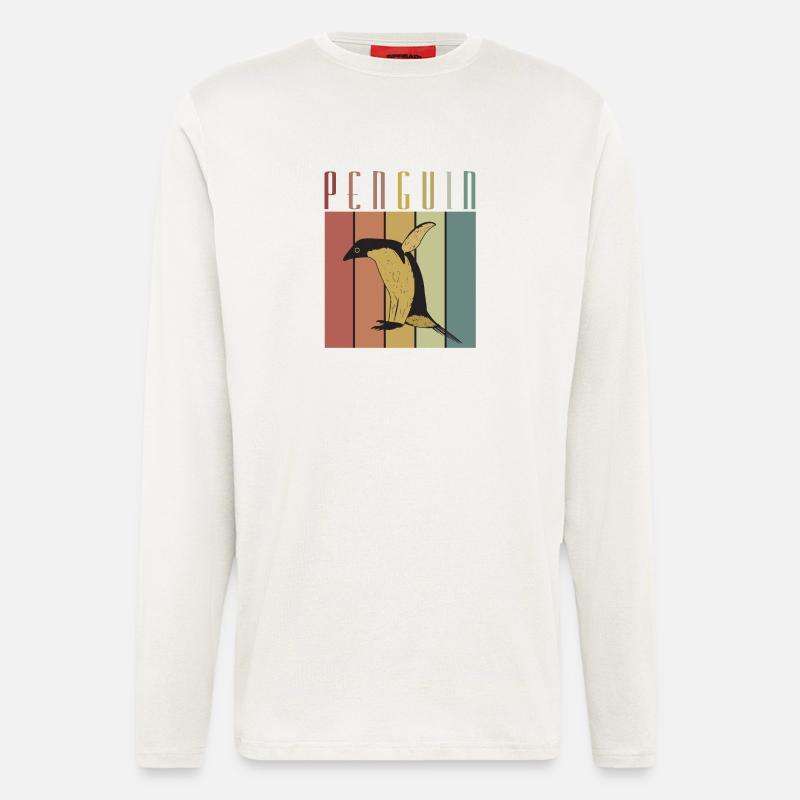 Pinguin Oldshool Geschenk Idee - Langarmshirt - made by SPREAD  - OFF WHITE