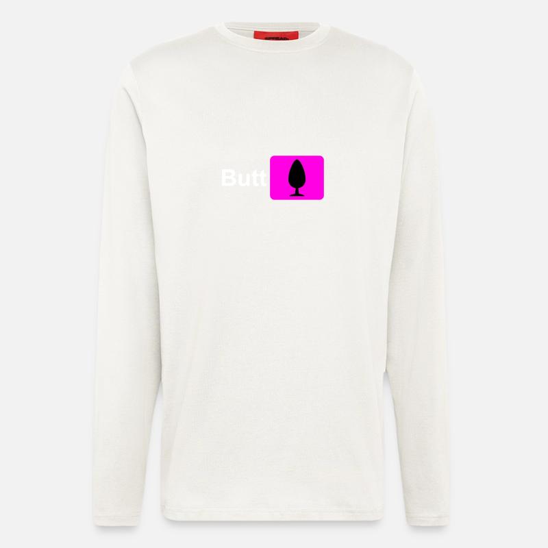 Butt Plug Icône Rose - Manches longues bio décontracté fabriqué en UE - OFF WHITE