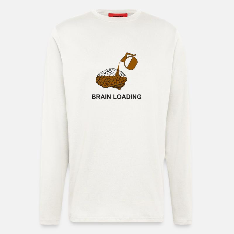 Brain loading by coffee - Langarmshirt - made by SPREAD  - OFF WHITE