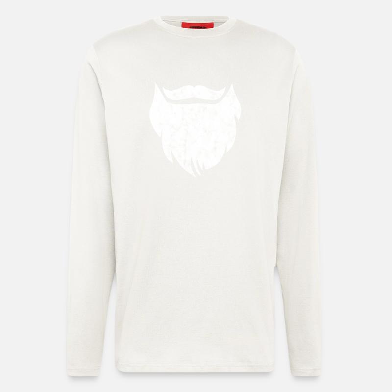 Bart Schnurrbart Hipster Barthaare - Langarmshirt - made by SPREAD  - OFF WHITE