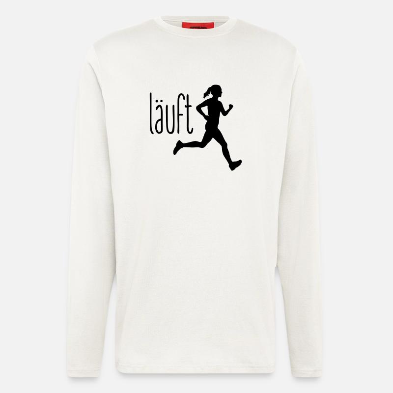 Jogging Frau läuft - Langarmshirt - made by SPREAD  - OFF WHITE
