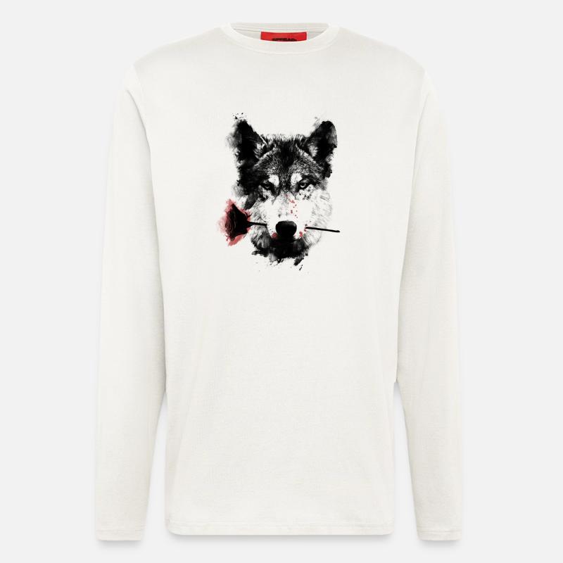 Wolf Lover - Langarmshirt - made by SPREAD  - OFF WHITE