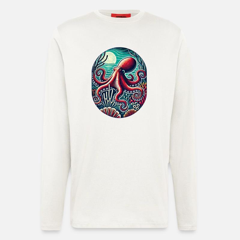 Krake - Langarmshirt - made by SPREAD  - OFF WHITE
