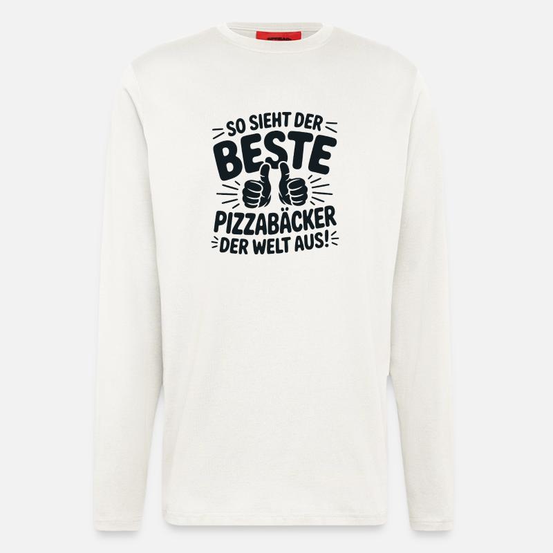 Pizzabäcker Geschenkidee - Langarmshirt - made by SPREAD  - OFF WHITE
