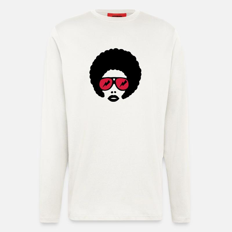 afro girl 2farbig - Longsleeve - made by SPREAD  - OFF WHITE