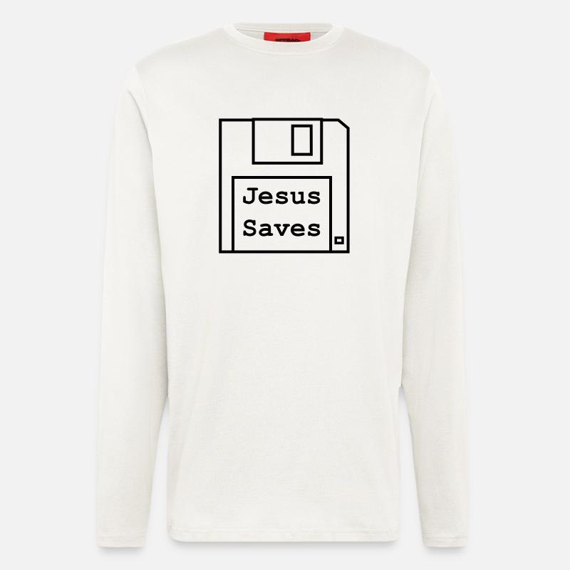 Jesus Saves - Floppy Disk - Longsleeve - made by SPREAD  - OFF WHITE