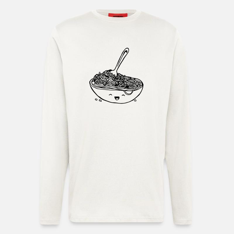Nudelteller mit smily - Langarmshirt - made by SPREAD  - OFF WHITE