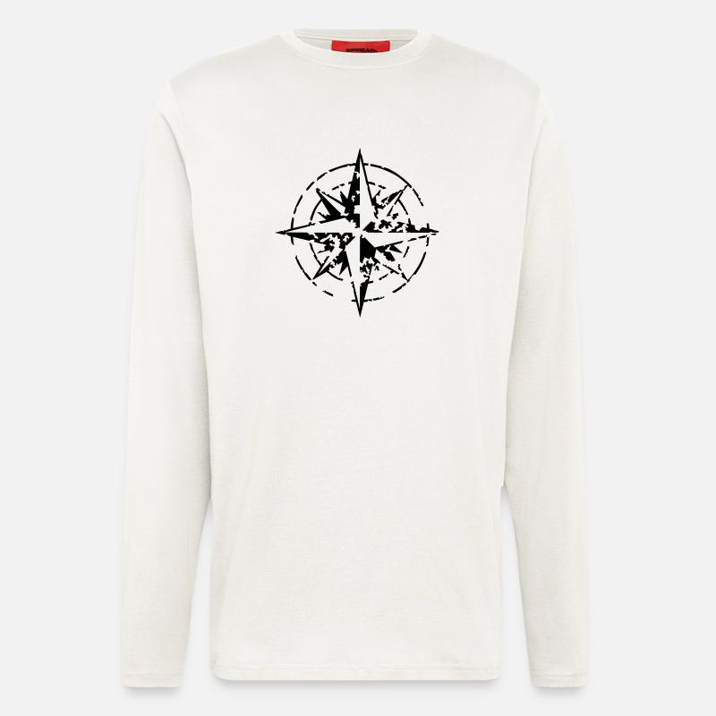 windrose_02_a_1c - Langarmshirt - made by SPREAD  - OFF WHITE
