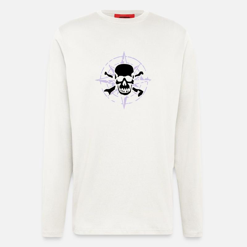 windrose_skull_02_a_2c - Longsleeve - made by SPREAD  - OFF WHITE