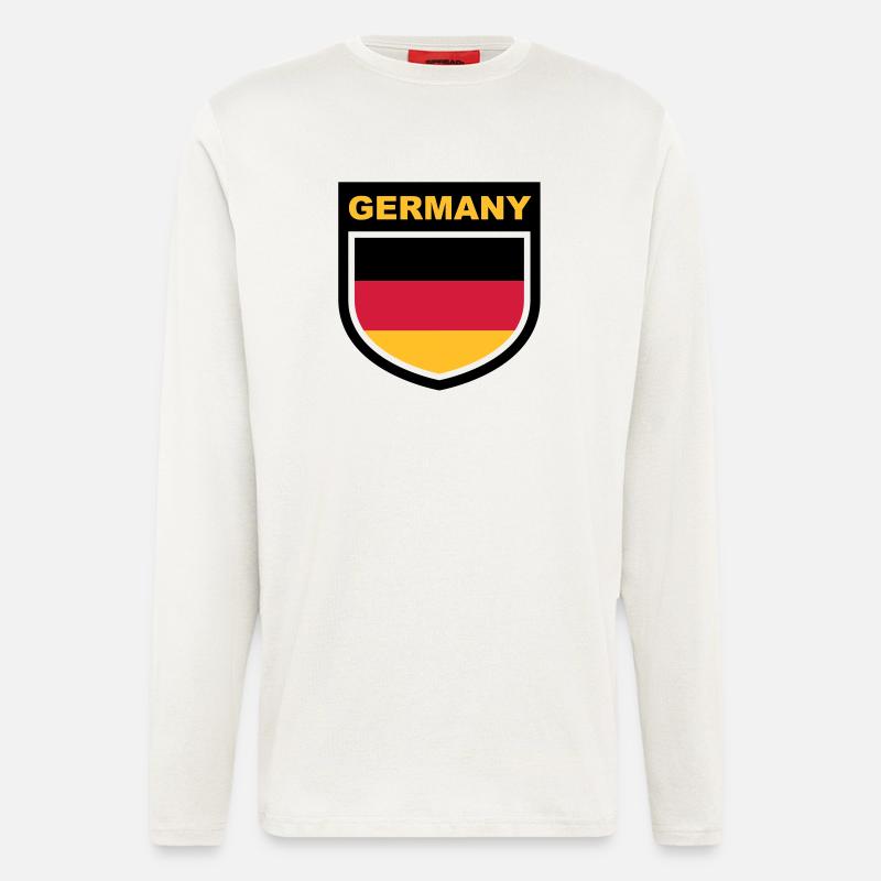 germany_emblem - Manches longues bio décontracté fabriqué en UE - OFF WHITE